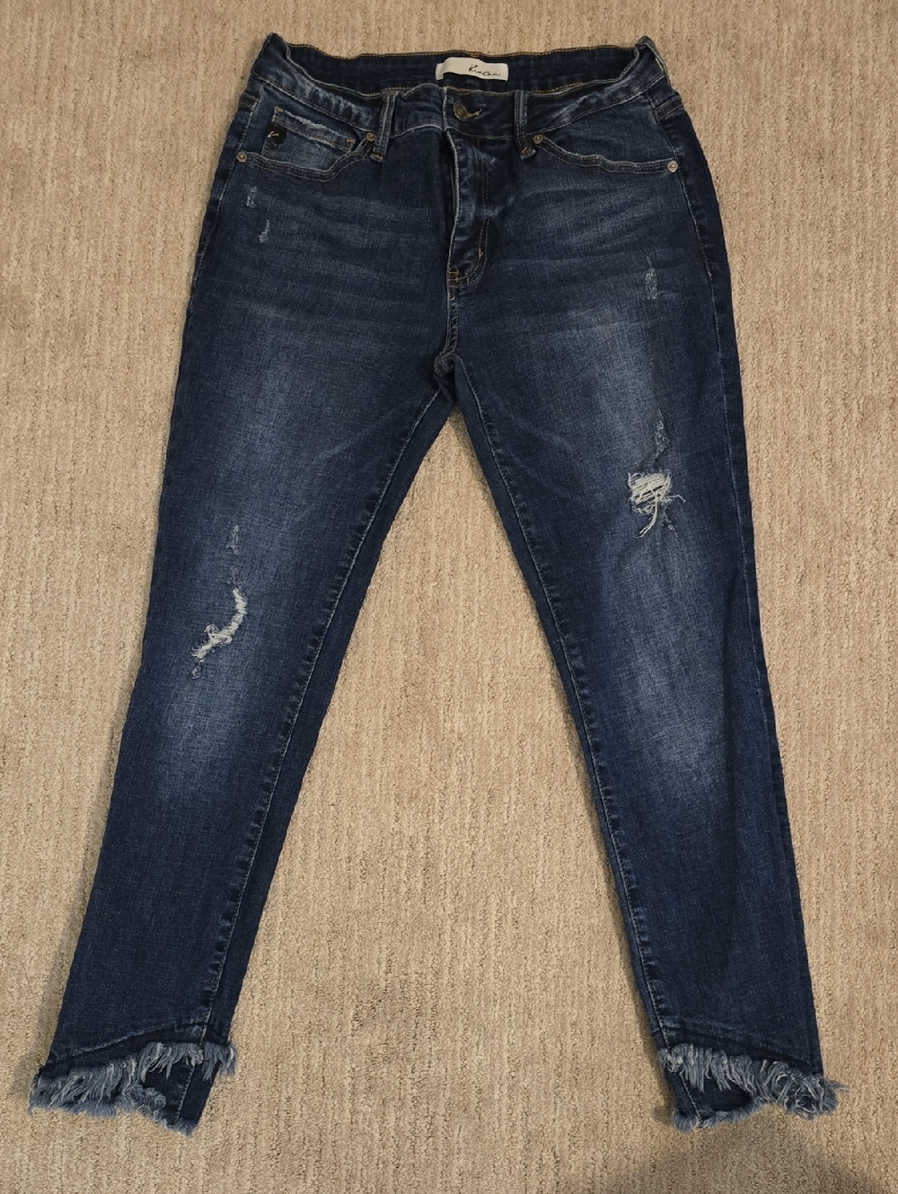 KanCan Dark Blue Distressed Ankle Jeans - Picture 5 of 7